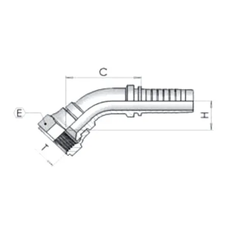 Фитинг JIC Dу -06мм (9/16") 45