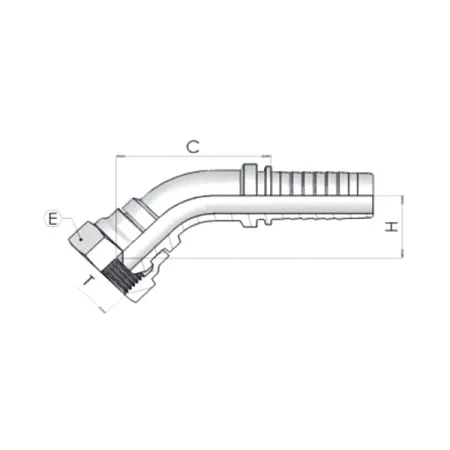 Фитинг Dу -12мм (М22х1,5) 45 DKM 