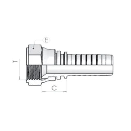 Фитинг JIC Dу -08мм (9/16") пр
