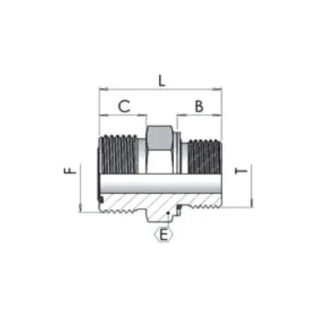 Адаптер (пр) ORFS 9/16"- BSP 1/8" ш-ш  
