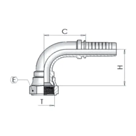 Фитинг JIC Dу -10мм (5/8") 90