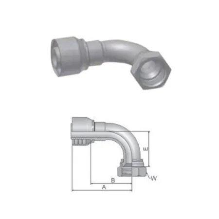 Фитинг JIC Dy -06мм (7/16") 90 Parker