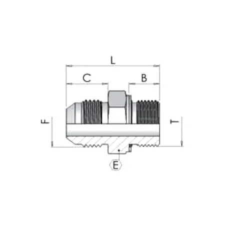 Адаптер (пр) BSP 3/8" - JIC 7/8" ш.к-ш