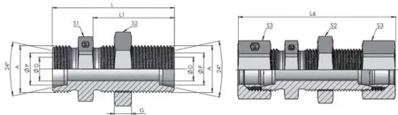 Соединение через переборку прямое 08L (14x1.5) корпус нерж сталь