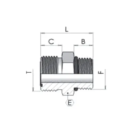 Адаптер (пр) ORFS 9/16"- UNF 7/16" ш-шк 