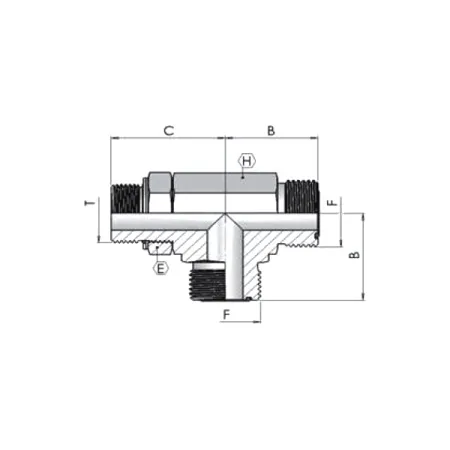 Адаптер (тр) ORFS 11/16" - ORFS 11/16"-BSP 3/8" ш-ш-ш.г 