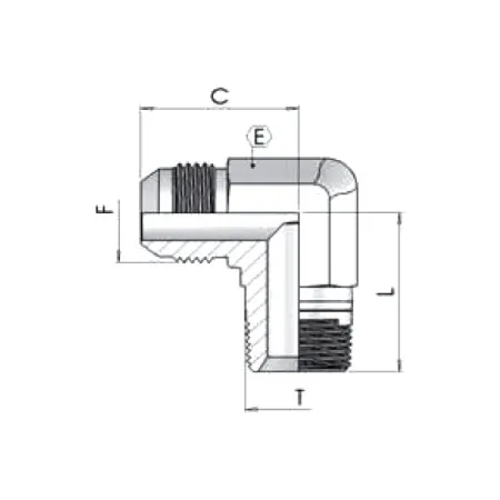 Адаптер (90) JIC 9/16" - NPTF 1/4" ш-ш 