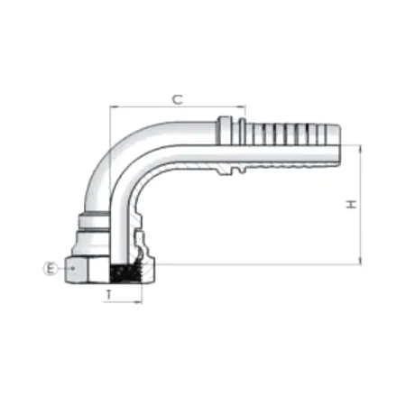 Фитинг BSP Dу -06мм (1/4") 90 