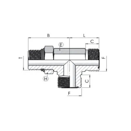 Адаптер (тр) ORFS 1 11/16" - "-ORFS 1 11/16"- UNF 1 5/8 ш-ш-шк регулируемый 
