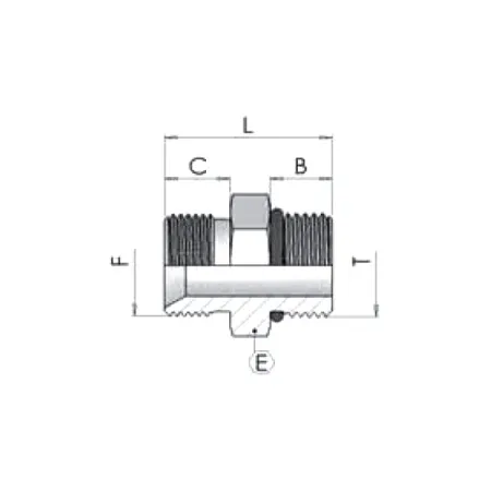 Адаптер (пр) BSP 1/4" - UNF 9/16" ш-ш 