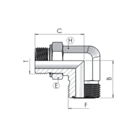 Адаптер (90) ORFS 13/16"- BSP 1/2" ш-шг 
