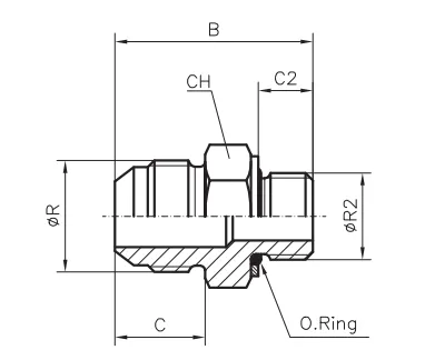 Адаптер (пр) BSP 1/4" - JIC 1/2" ш.к-ш