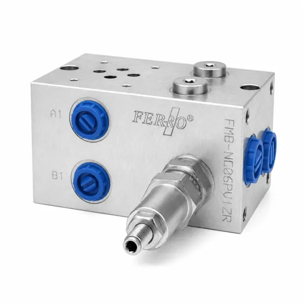 Плита монтажная CETOP3 FMBNG06V1ZR-SC с пред. клапаном 50-380 бар алюминий (PT-G1/2"; AB-G3/8")