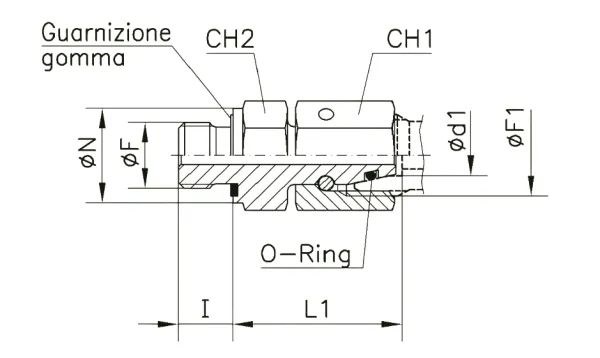 Соединение EGE-R/ED 16S (24x1,5) - G1/2" гайка-штуцер 