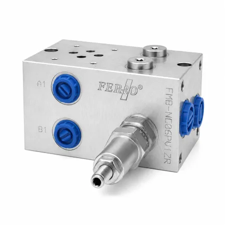 Плита монтажная CETOP3 FMBNG06V1ZR-SC с пред. клапаном 50-380 бар алюминий (PT-G1/2"; AB-G3/8")