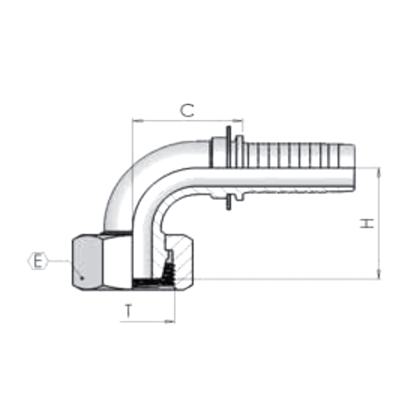 Фитинг Dу -08мм (М16х1,5) 90 DKL 