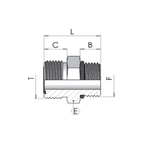 Адаптер (пр) ORFS 9/16"- UNF 7/16" ш-шк 