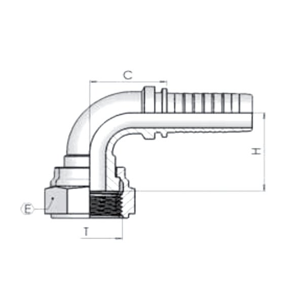Фитинг ORFS Dу -06мм ( 9/16") 90