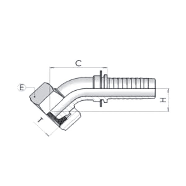 Фитинг Dу -12мм (М22х1,5) 45 DKL 