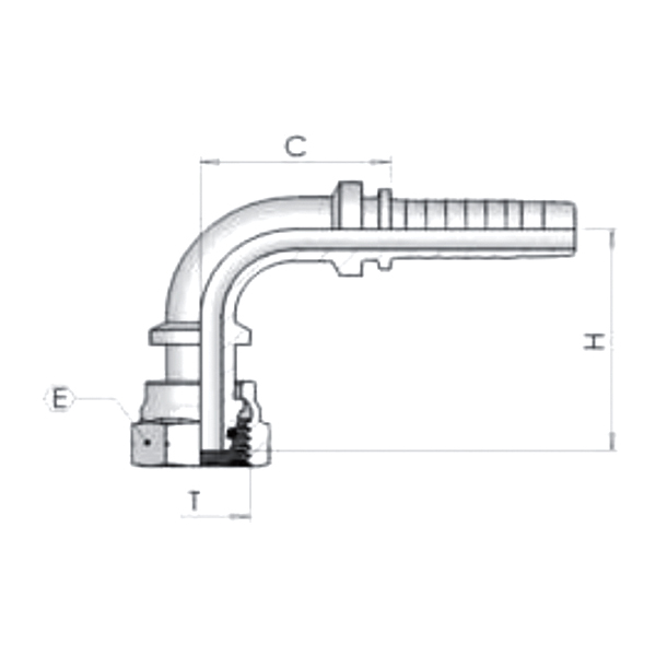 Фитинг Dу -10мм (М16х1,5) 90 DKO-L 