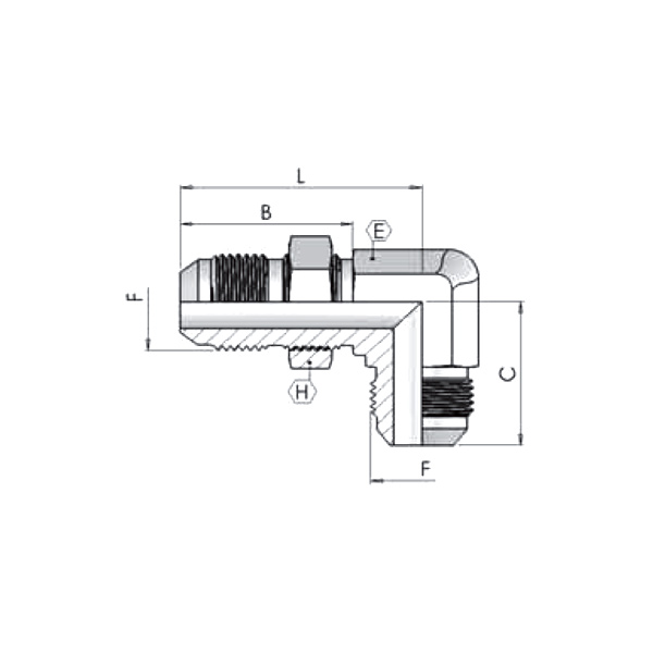 Адаптер (90) JIC 7/8" ш-ш соед. через переборку 