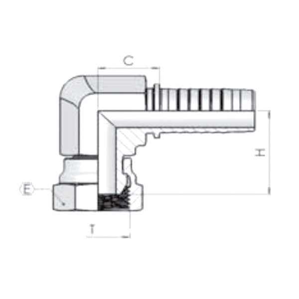 Фитинг BSP Dу -06мм (1/4") 90 компакт