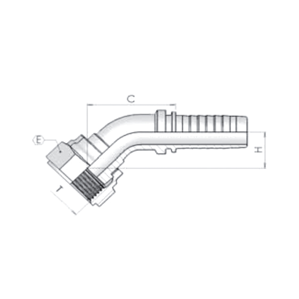 Фитинг ORFS Dу -06мм ( 9/16") 45