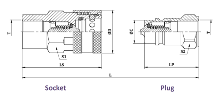 БРС муфта 3/4" (ISO-A) 250bar