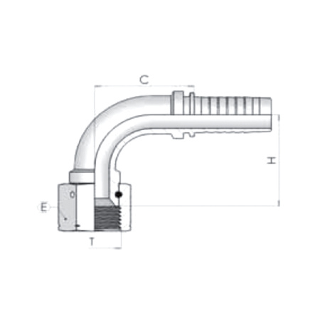 Фитинг JIC Dу -51мм (2 1/2") 90 