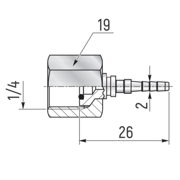 Фитинг под манометр прямой G1/4" (вн.р.) 36140000