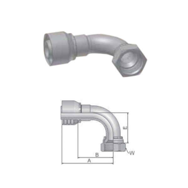 Фитинг JIC Dy -06мм (7/16") 90 Parker