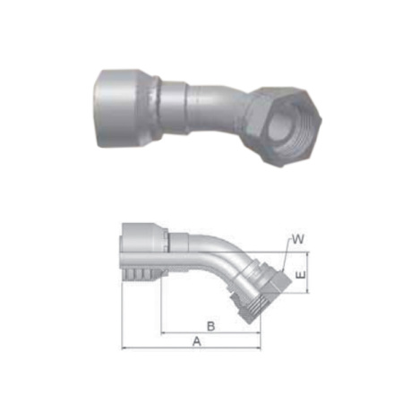 Фитинг BSP Dy -06мм (1/4") 45 Parker
